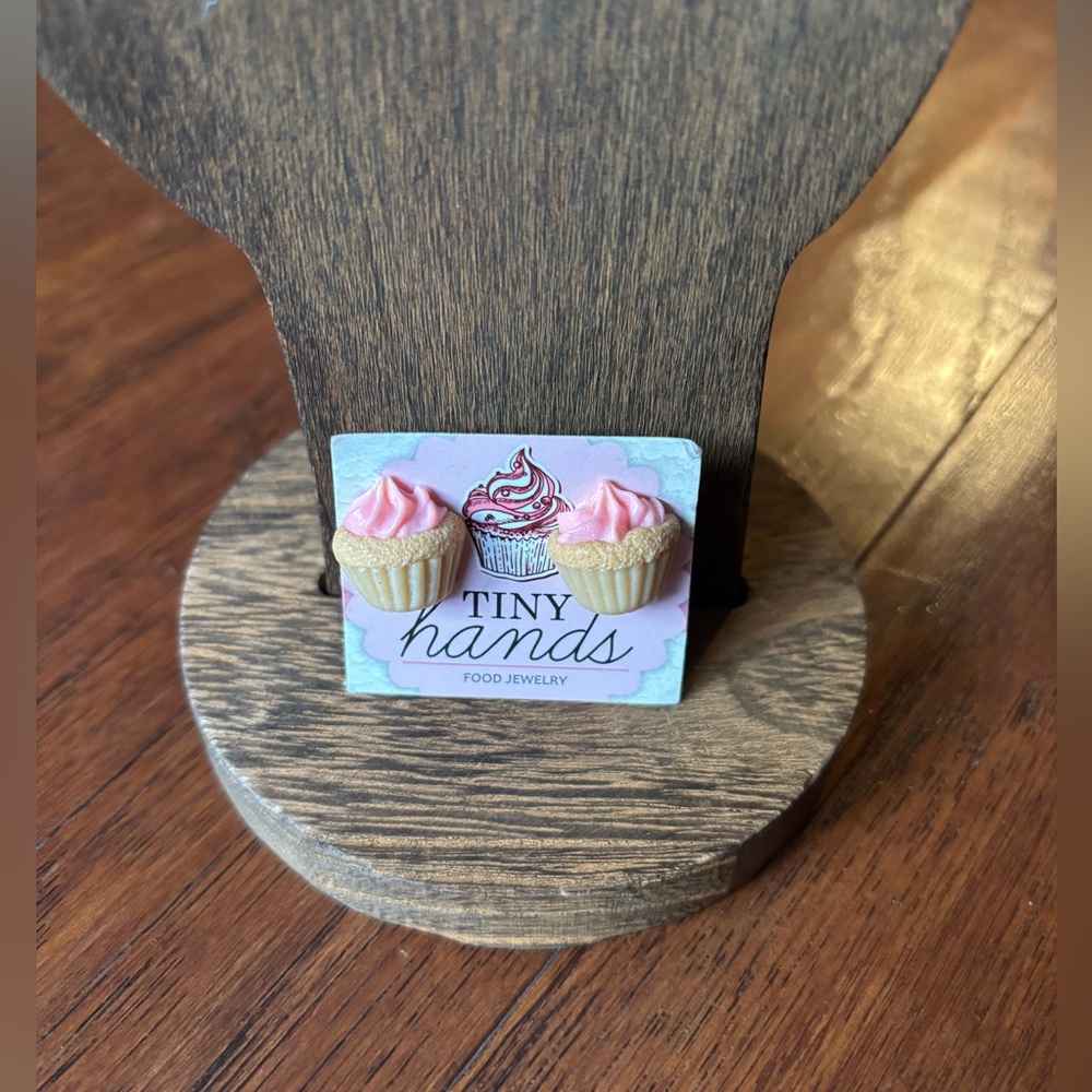 Tiny Hands Cupcake Stud Earrings Polymer Clay | $43 RETAIL - Picture 4 of 8
